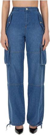 Moschino Wijde broek - Dames - Wijde Broeken - Blauw - W25 - Broeken