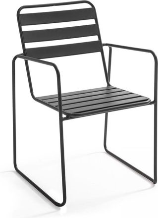 Oviala Sillón de jardín de acero antracita