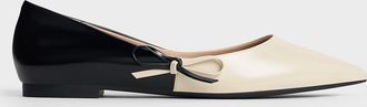 Charles & Keith Two-Tone Bow Pointed-Toe Flats