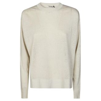 Max Mara Smmfervore Maglia GC Over Lino - Dames - Ronde hals truien - Wit - M - Truien & Vesten
