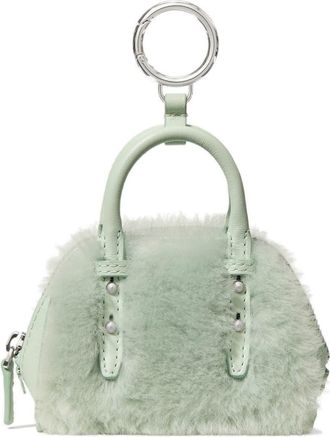 Kate Spade New York charmed genuine shearling purse bag charm in Mint Frosting at Nordstrom