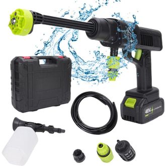 OEM Hidrolavadora Inal&aacute;mbrica De Alta Presi&oacute;n De 21 V, Limpieza De Patios, Lavado De Autos, M&aacute;x. 40 Bar, 20000 Rpm, Bater&iacute;a Y Cargador, Manguera De 5 M