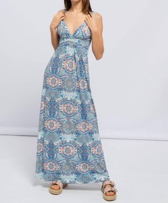 SMF Paisley Printed Sundress In Blue