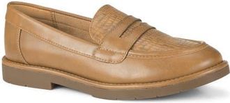 BareTraps Calli Croc Embossed Faux Leather Loafer in Dark Almond at Nordstrom, Size 7.5