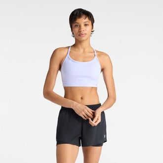 New Balance Donna NB Essential Yoga Bra in Viola, Maglia di Poliestere, Taglia XS