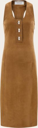 Ferragamo Women Racer back dress with Hug buckle detail Beige