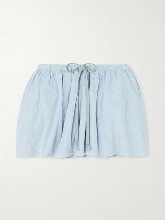 Patou Minigonna In Popeline Arricciato - Blu