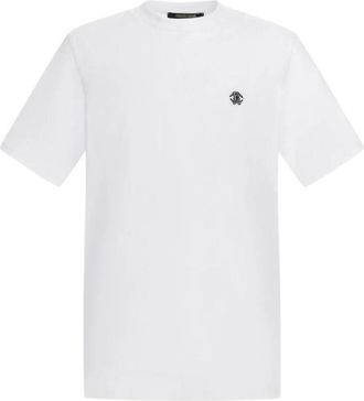 Roberto Cavalli T-Shirt Met Monogram RC - Heren - T-shirts - Wit - XL - Katoen - Tops