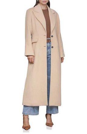 Avec Les Filles Strong Shoulder Hourglass Single Breasted Coat in Camel at Nordstrom Rack, Size Small