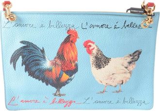 Dolce & Gabbana Cross Body Bags, female, Blue, Size: ONE SIZE Medium Clutch Bag