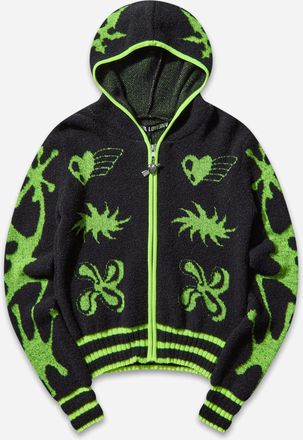 Chopova Lowena Women s Neon Cartoon Cardigan Black / Yellow