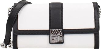 Karl Lagerfeld Monogram Chain Clutch Bag - - Bags - Donna - Bianco - ONE SIZE