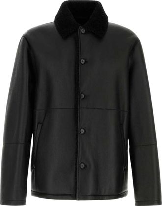 Jil Sander Lamsvacht Jas - Heren - Jassen - Zwart - Maat: L Leer