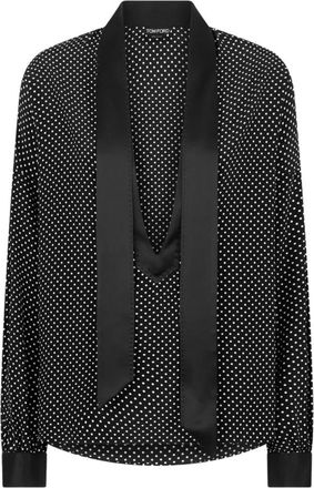 Tom Ford Lavalli&egrave;re Tuniek Top - Dames - Blouses - Zwart - XS - Overhemden