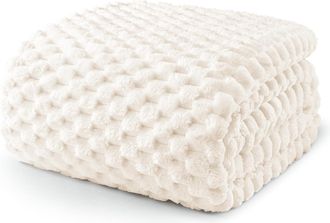 OEM Manta Polar De 230x200 Cm - Ligera/c&oacute;moda - Para Todas Las Estaciones - Color Blanco Roto - Para Sof&aacute;/cama