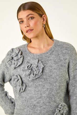 Roman Chunky Floral Knit Jumper