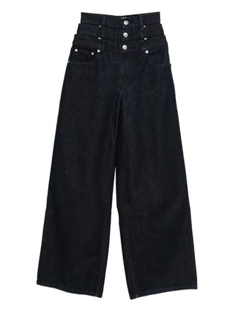 Viktor & Rolf triple layered-waist jeans - Blue