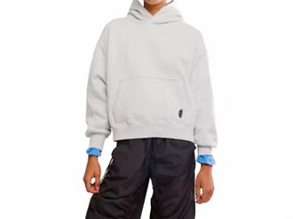Free People Movement A Cut Above Hoodie In White Heather Grey