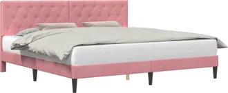 vidaXL Struttura Del Letto Con Testiera Rosa 200 X 200 Cm Velluto Vidaxl
