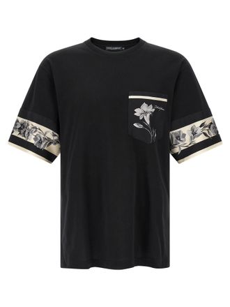 Dolce & Gabbana Black Cotton Long Sleeve Mens T-Shirt