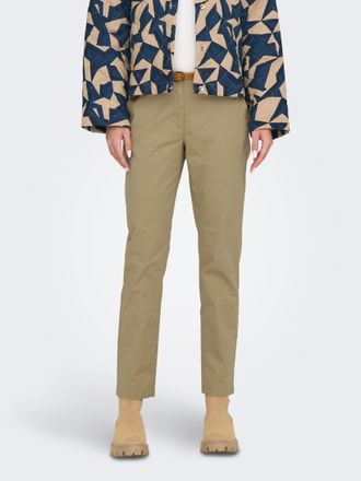 Jacqueline de Yong Chinohose JDY JDYCHICAGO MW BELTED CHINO PANTS PNT DIA, Damen, Gr. XXL (44), L&auml;nge 32, travertine, Web, Obermaterial: 98% Baumwolle, 2% Elasthan, unif