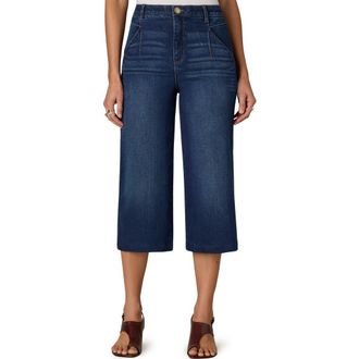 Wit & Wisdom Wyatt Skyrise V-Pocket Wide Leg Denim Culottes in Indigo at Nordstrom, Size 14