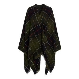 Barbour Jassen, Dames, Veelkleurig, ONE Size, Tartan Oversize Wrap Cape