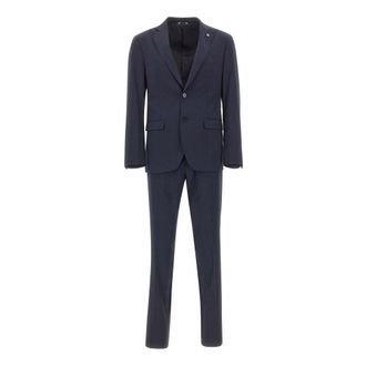 Manuel Ritz Heren, Pakken, Blauw, Maat: L Leer