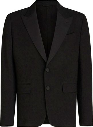Etro patterned-jacquard evening blazer - men - Virgin Wool/Viscose/Cupro/Spandex/Elastane/Viscose - 50 - Black