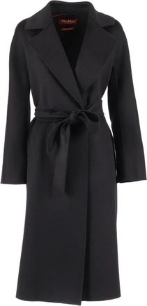 Max Mara Cles Jas - Dames - Jas met riem - Zwart - S - Wol - Jassen