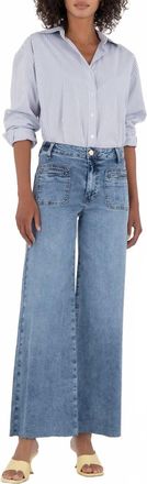 Kut from the Kloth Meg High Rise Wide Leg Jeans In Medium Wash