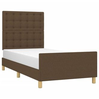 vidaXL Vidaxl - Estructura De Cama Con Cabecero De Tela Marr&oacute;n Oscuro 80x200 Cm