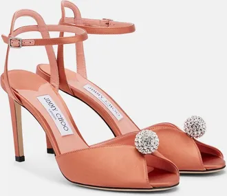 Jimmy Choo London Sacora embellished satin sandals