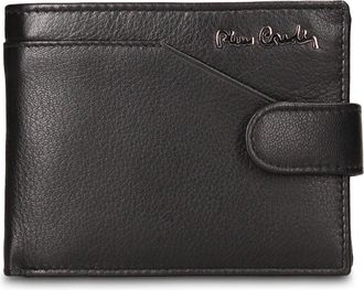 Pierre Cardin Leren portemonnee - Heren - Accessoires - Zwart - Maat: ONE Size Zijde