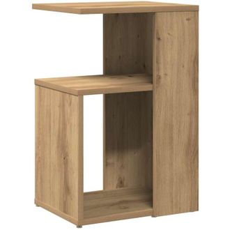 vidaXL Mesa Auxiliar De Madera Contrachapada Roble Artisan 36x30x56 Cm Vidaxl
