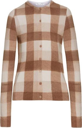 Oscar De La Renta Cardigan a quadretti - Marrone