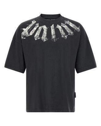 Palm Angels Black Cotton Oversized Logo T-Shirt