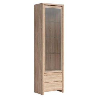 Petits Meubles Vitrina 1 puerta 2 cajones tableros de aglomerado laminados madera