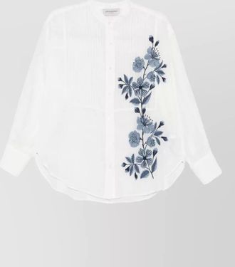 Ermanno Scervino embroidered pintuck long-sleeve shirt