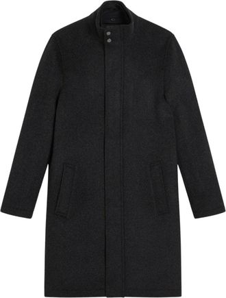 Ted Baker Ederson Wollen Blend Jas Met Trechterhals, Grijs