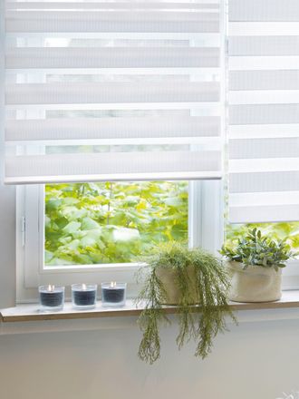 Gardinia Doppelrollo »mit Aluminiumkassette« Lichtschutz Sichtschutz mit Bohren freihängend Hochwertige Optik und Staubschutz