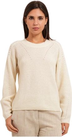 HUGO BOSS Truien - Dames - Ronde hals truien - Wit - M - Wol - Truien & Vesten