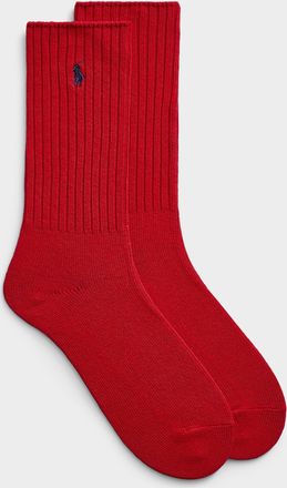 Polo Ralph Lauren Mens Contrast logo ribbed athletic socks
