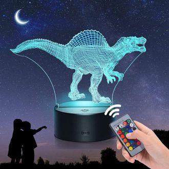 OEM Luz Nocturna Infantil, Luz Nocturna 3d Spinosaurus De 16 Colores - Crezuo