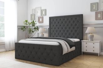Comfort Beds Winchester Dumfries Bed Frame - 50 Upholstered Headboard in Dark Grey | Size: King