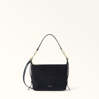 Furla Tonie Shoulder Bag Xl Toni Mediterraneo Blue Suede Woman