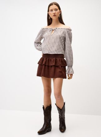 Only Womens Smocked waist miniskirt