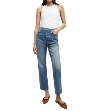 Veronica Beard Daniela Ankle Straight Leg Jean In Lakeshore Blush
