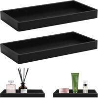 OEM Juego De 2 Bandejas Para Ba&ntilde;o, 20 X 10 Cm, Silicona Impermeable Y Antideslizante, Resistente A Altas Temperaturas, Bandeja Rectangular Decorativa Para