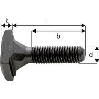 Forum Tornillo Rhombus Para Ranuras En Forma De T, Ancho : De Ranura : 14 Mm, &Oslash; De Rosca X Largo D X L M12 X 50 Mm, Ancho : A 13,7 Mm, Largo Rosca B : 35 Mm